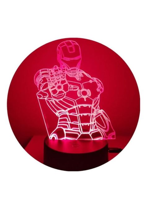 Lámpara Ilusión 3D Iron Man 7 Colores-1
