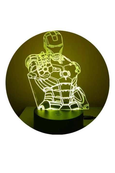 Lámpara Ilusión 3D Iron Man 7 Colores-2