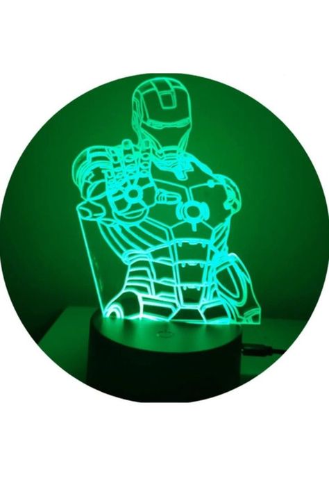 Lámpara Ilusión 3D Iron Man 7 Colores-4