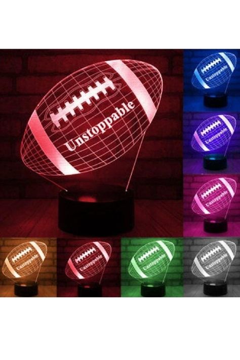 Lámpara Ilusión 3D Balón de Fútbol Americano 7 Colores-2