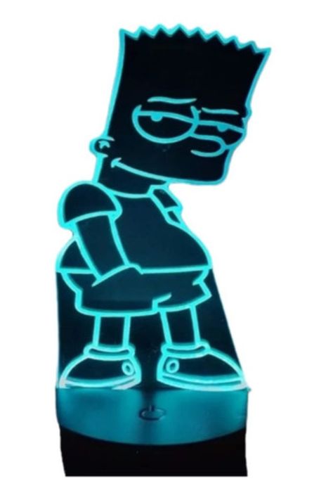 Lámpara Ilusión 3D Bart Simpson 7 Colores-0