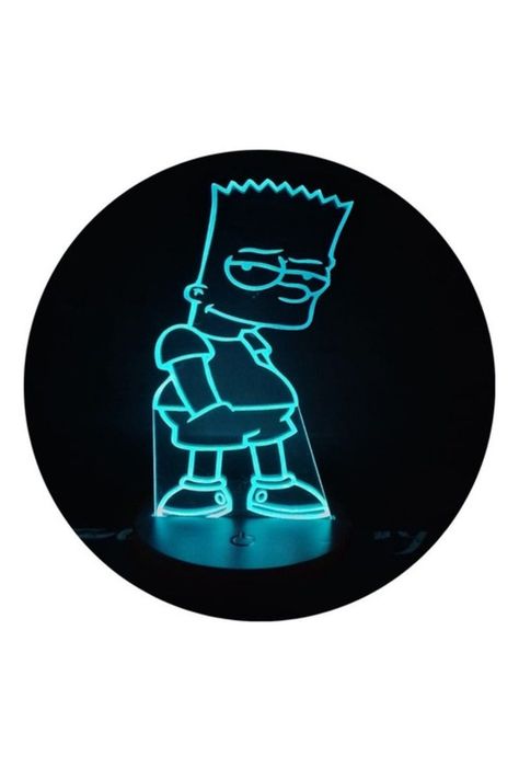 Lámpara Ilusión 3D Bart Simpson 7 Colores-2