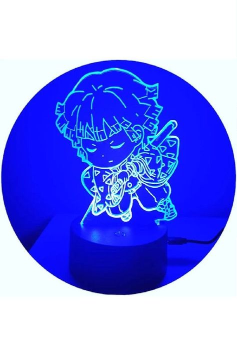 Lámpara Ilusión 3D Zenitsu Demon Slayer 7 Colores-1