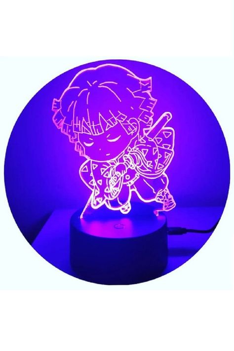 Lámpara Ilusión 3D Zenitsu Demon Slayer 7 Colores-2