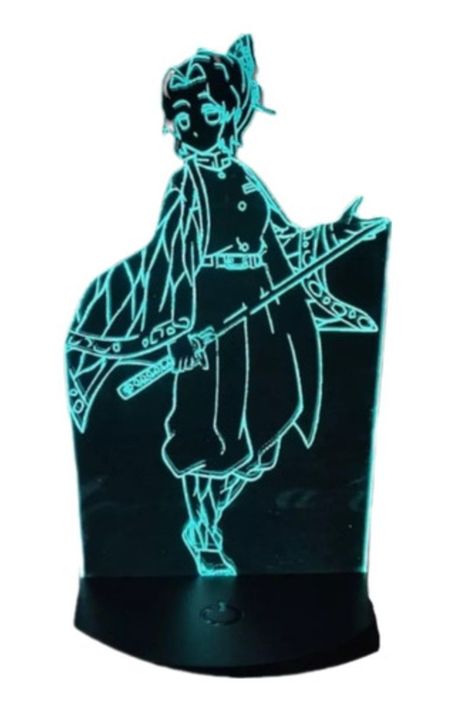 Lámpara Ilusión 3D Demon Slayer Kocho 7 Colores-0