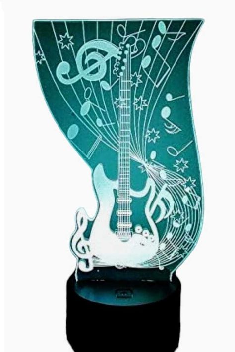 Lámpara Ilusión 3D Guitarra Eléctrica 7 Colores-0