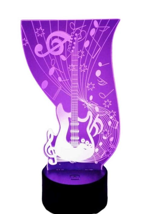 Lámpara Ilusión 3D Guitarra Eléctrica 7 Colores-1