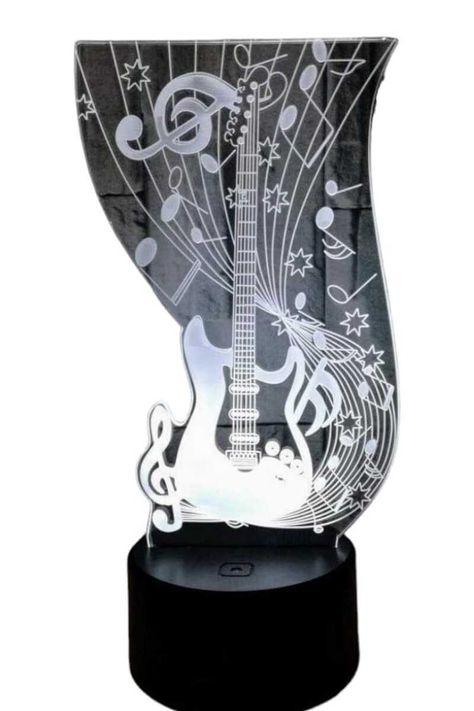 Lámpara Ilusión 3D Guitarra Eléctrica 7 Colores-3