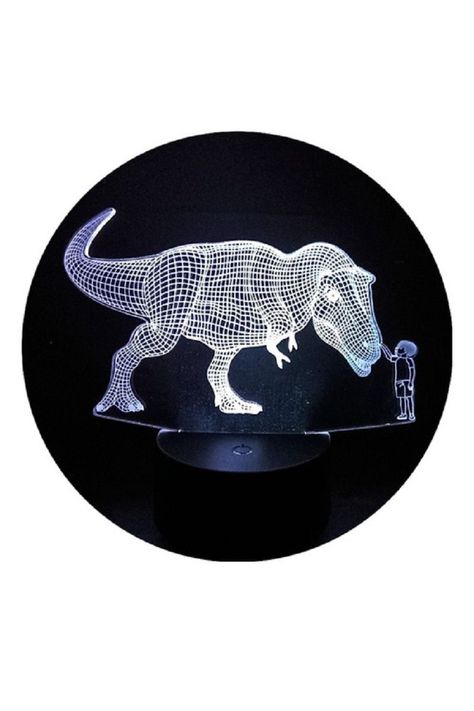 Lámpara Ilusión 3D Dinosaurio y Niño 7 Colores-1