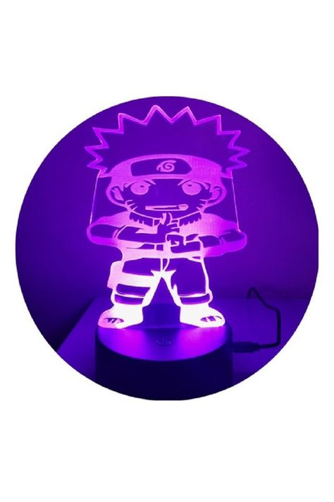 Lámpara Ilusión 3D Naruto Chibi 7 Colores-1