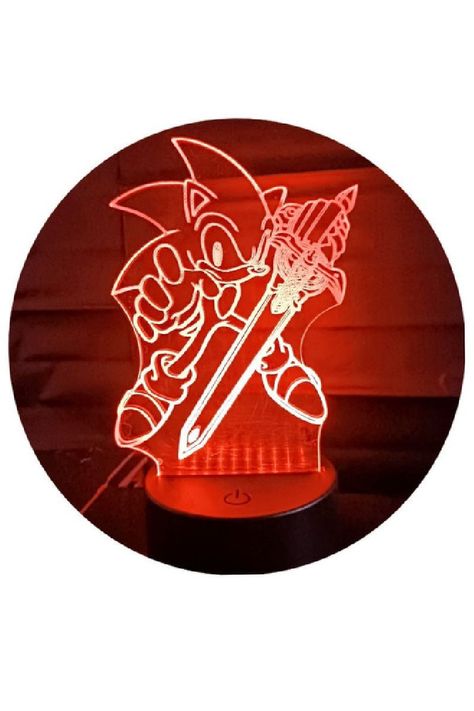 Lámpara Ilusión 3D Sonic Espada 7 Colores-1