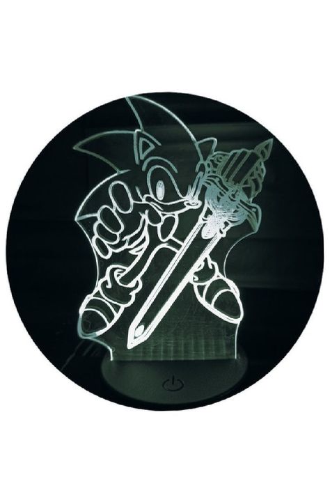 Lámpara Ilusión 3D Sonic Espada 7 Colores-2