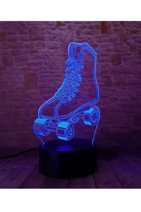 Lámpara Ilusión 3D Patines 7 Colores-2