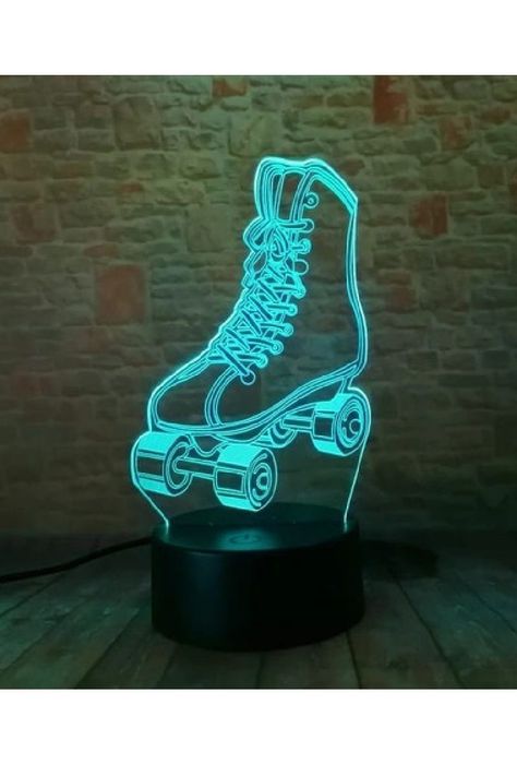 Lámpara Ilusión 3D Patines 7 Colores-3