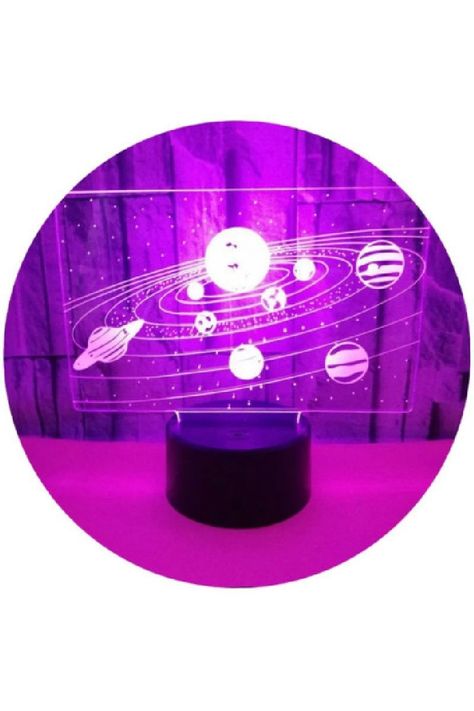 Lámpara Ilusión 3D Planetas 7 Colores-3