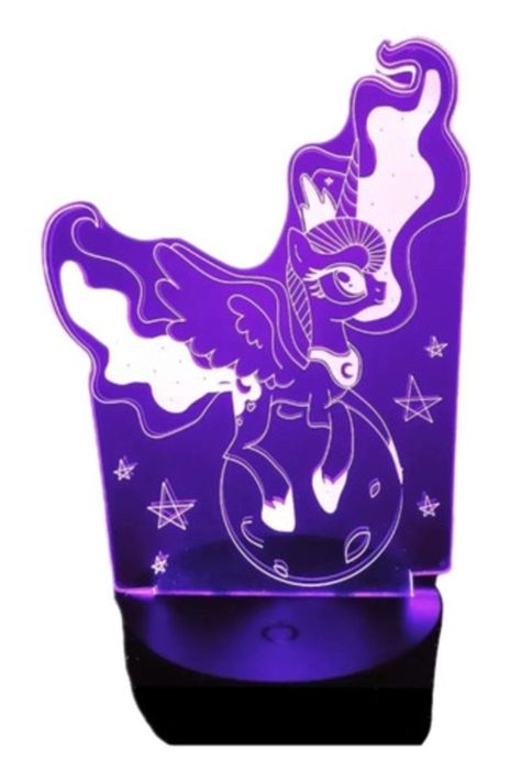 Lámpara Ilusión 3D Unicornio en el Mundo 7 Colores-0