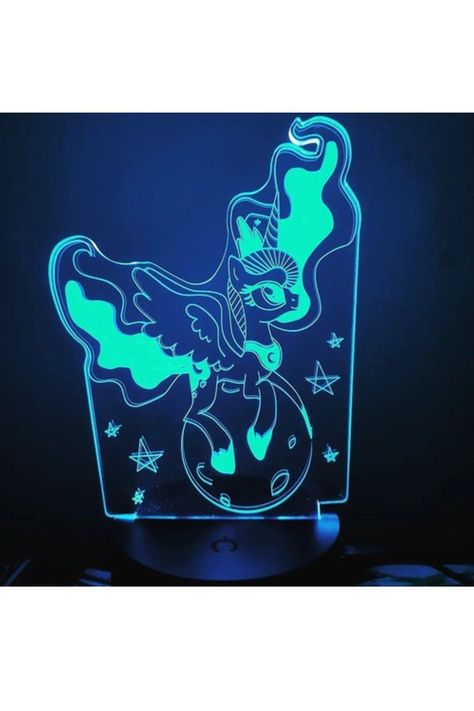 Lámpara Ilusión 3D Unicornio en el Mundo 7 Colores-1