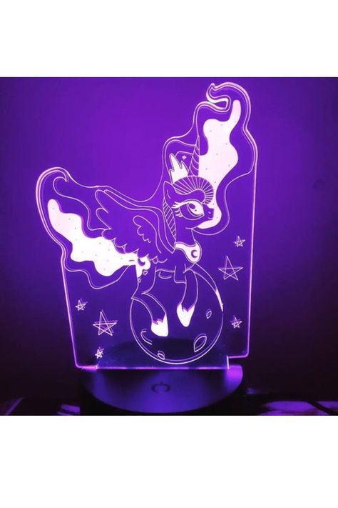 Lámpara Ilusión 3D Unicornio en el Mundo 7 Colores-2