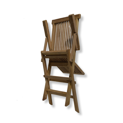 Silla Plegable Listada de teca Natural con apoyabrazos-2