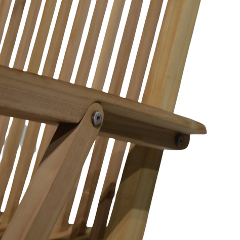 Silla Plegable Listada de teca Natural con apoyabrazos-4