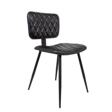Silla de Cuero Lisboa Negro-0