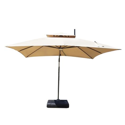 Quitasol Amanda beige 3 x 3 m Luz Led base rellenable incluida-4