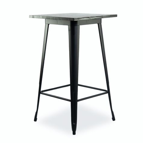 Mesa Tolix De Bar Cubierta De Madera-0