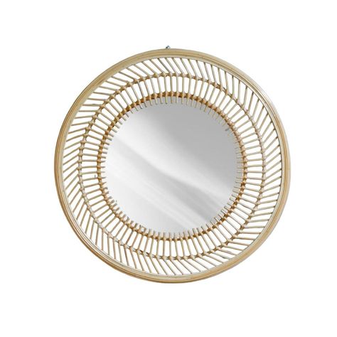 Espejo circular rattan 90cm-0