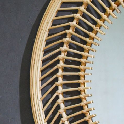 Espejo circular rattan 90cm-1