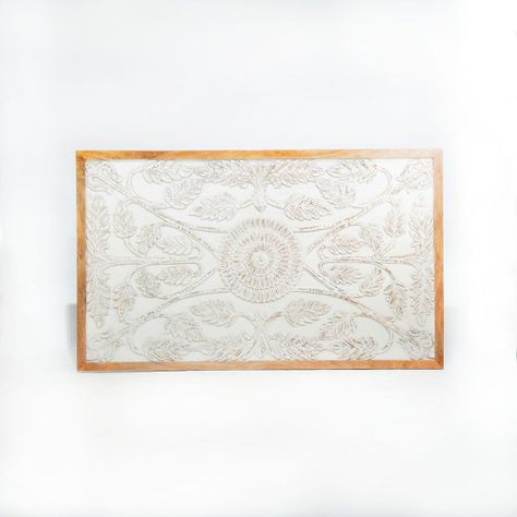 Panel Respaldo Tallado En Blanco De 200 cm-0