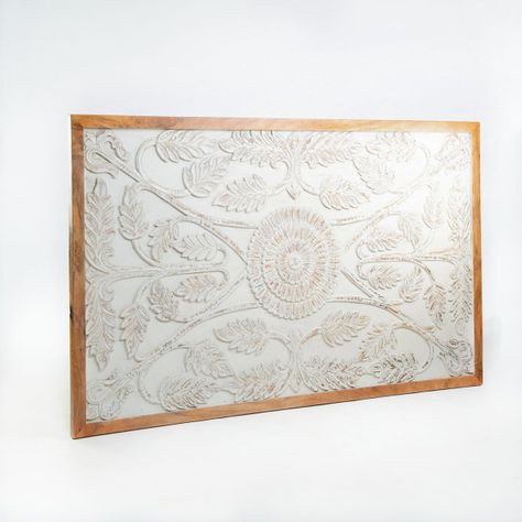 Panel Respaldo Tallado En Blanco De 200 cm-1