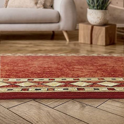 Alfombra Alfodia REDONDA 150x150 Cm Rojo Antideslizante Estilo Persa-2