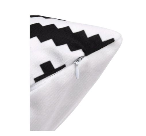 Funda de Cojín Decorativo Diseño Geometrico Negro 45x45 cm -1
