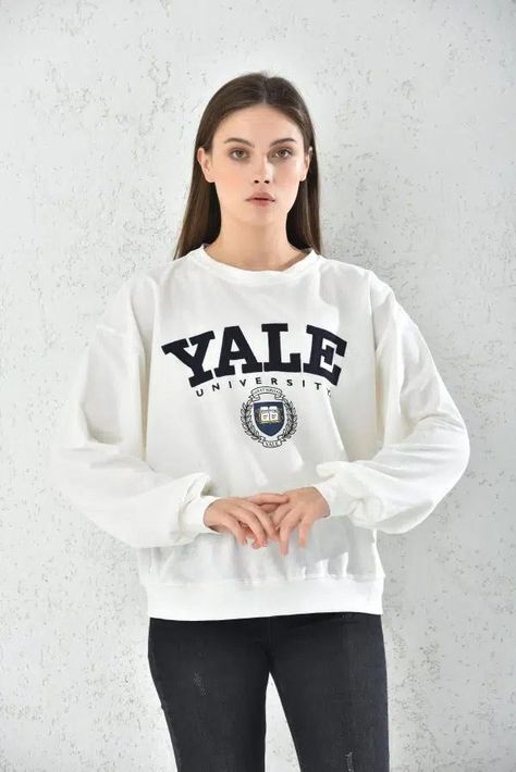 Poleron Deportivo Yale Mujer Blanco Sarah&Ella-0