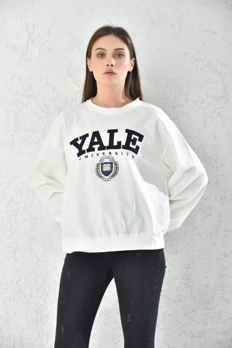 Poleron Deportivo Yale Mujer Blanco Sarah&Ella-1