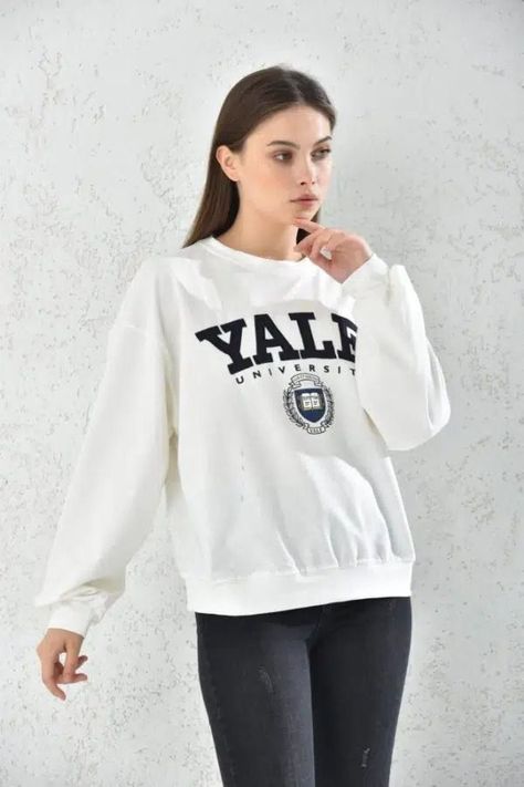 Poleron Deportivo Yale Mujer Blanco Sarah&Ella-2