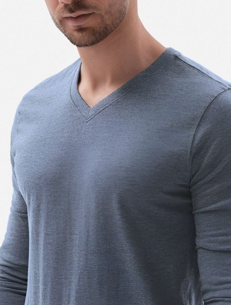Polera Hombre Algodon Casual Manga Larga -1