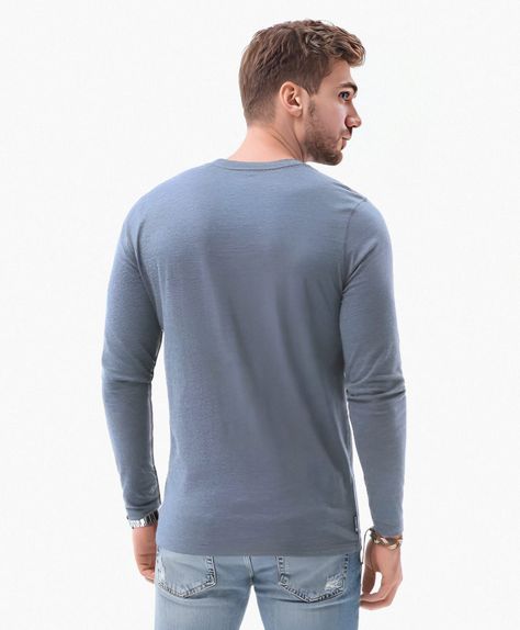 Polera Hombre Algodon Casual Manga Larga -2
