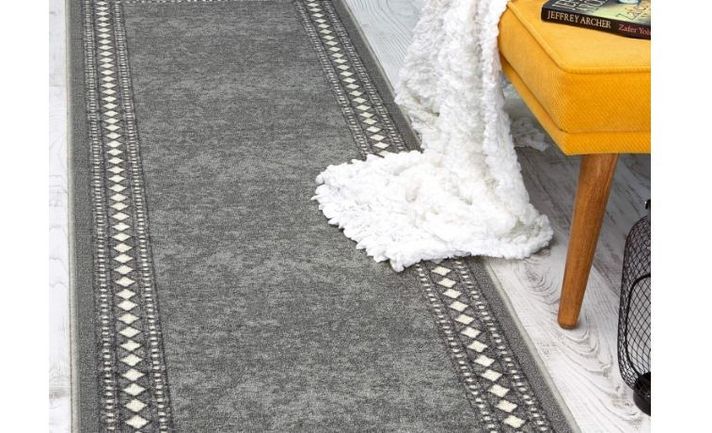 Alfodia Alfombra de Pasillo Gris 70 cm x 5 metros con Goma Sin Overlock-0