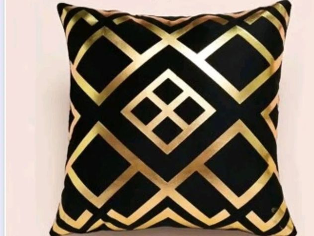 Funda de Cojín Decorativo Diseño Geometrico 45x45 cm Negro-3