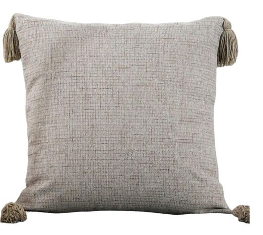 Funda de Cojín Decorativo con Ponpon 45x45 cm-0