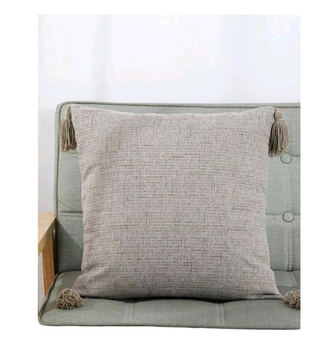Funda de Cojín Decorativo con Ponpon 45x45 cm-3