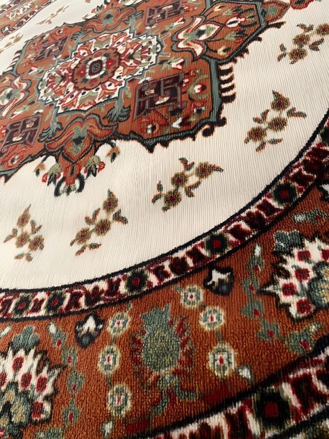 Alfombra Redonda Beige 150x150 Cm Antideslizante Con Goma -1