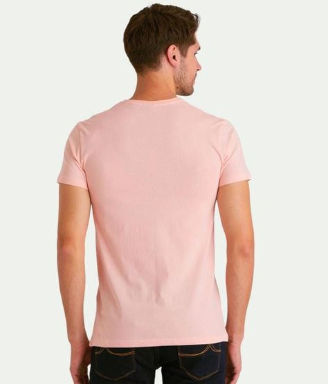 Polera Rosado Casual Hombre Manga Corta -3