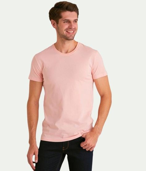 Polera Rosado Casual Hombre Manga Corta -0