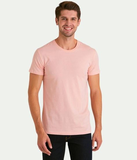 Polera Rosado Casual Hombre Manga Corta -1