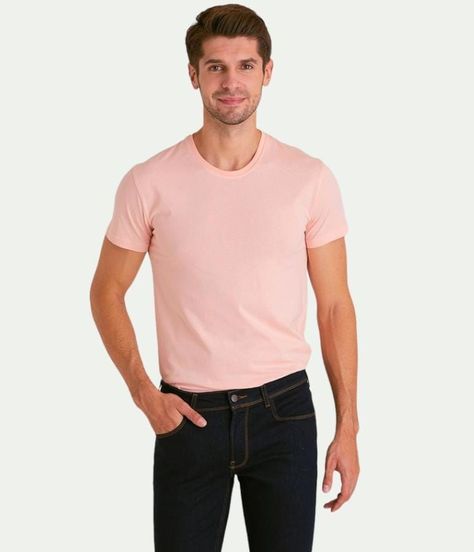 Polera Rosado Casual Hombre Manga Corta -2