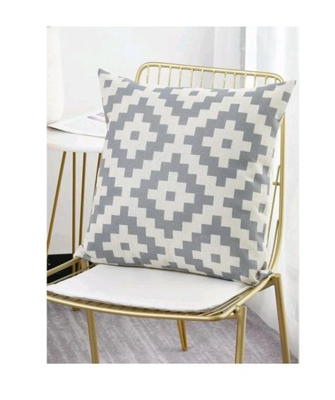 Funda de Cojín Decorativo Diseño Geometrico Gris 45x45 cm-0