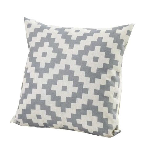 Funda de Cojín Decorativo Diseño Geometrico Gris 45x45 cm-1