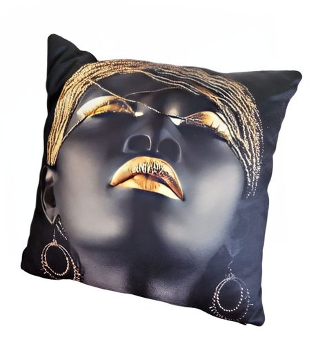Funda de Cojín Decorativo Estampado Negro 45x45 cm-1